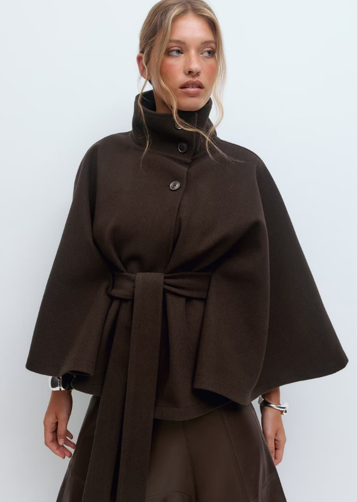 Veste Cape ceinturée